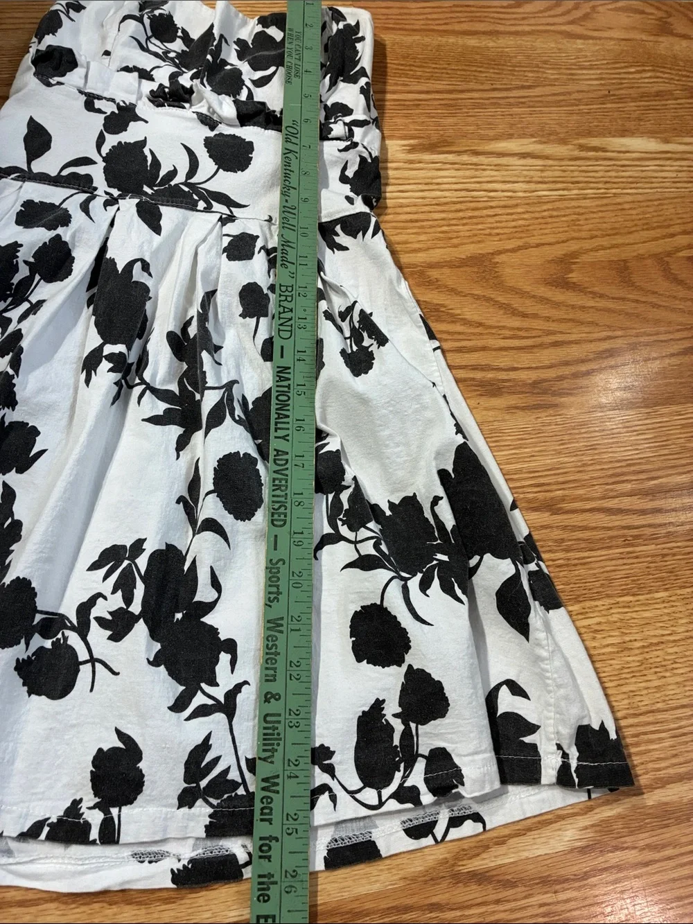 BOGO FREE Black & White Floral Mini Dress With Flare Skirt- 100% Cotton- Size-XS
